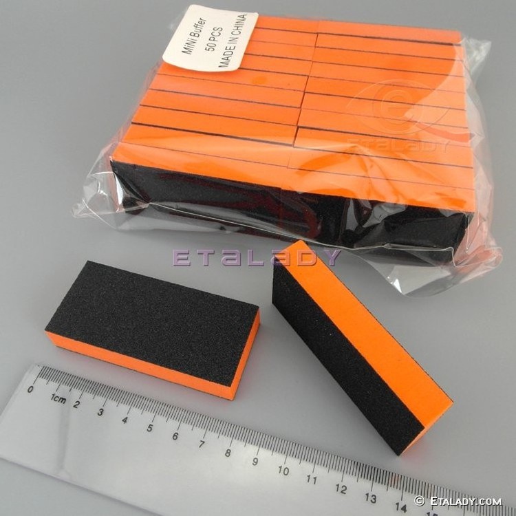 Orange Black Slim Buffer Nail Supplies Disposable Nail Buffer Block