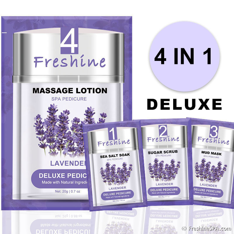 Pedicure Scrub Set Foot Spa Treatment Lavender foot messager lotion detox pedicure kit in a box 4 in 1 feet cream for dry skin