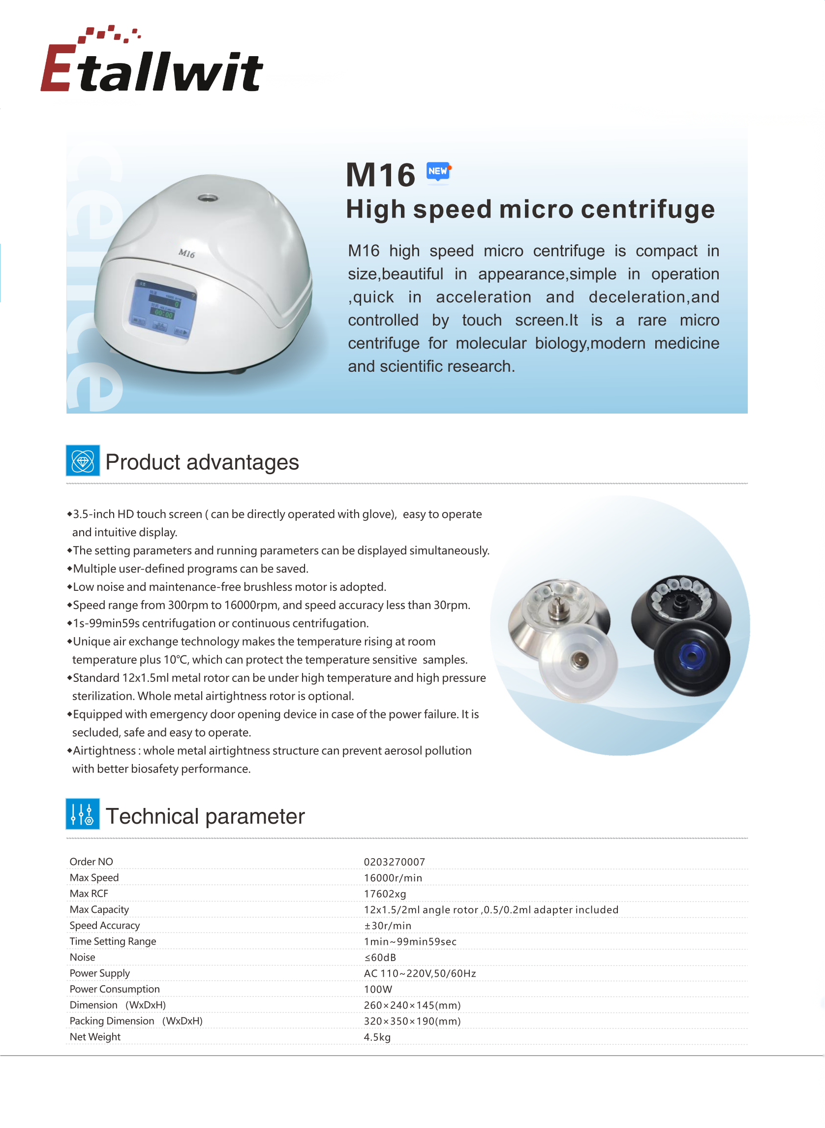 Laboratory Benchtop Centrifuges M16 Small High Speed Micro Centrifuge 16000rpm Lab Digital Centrifuge Machine Price