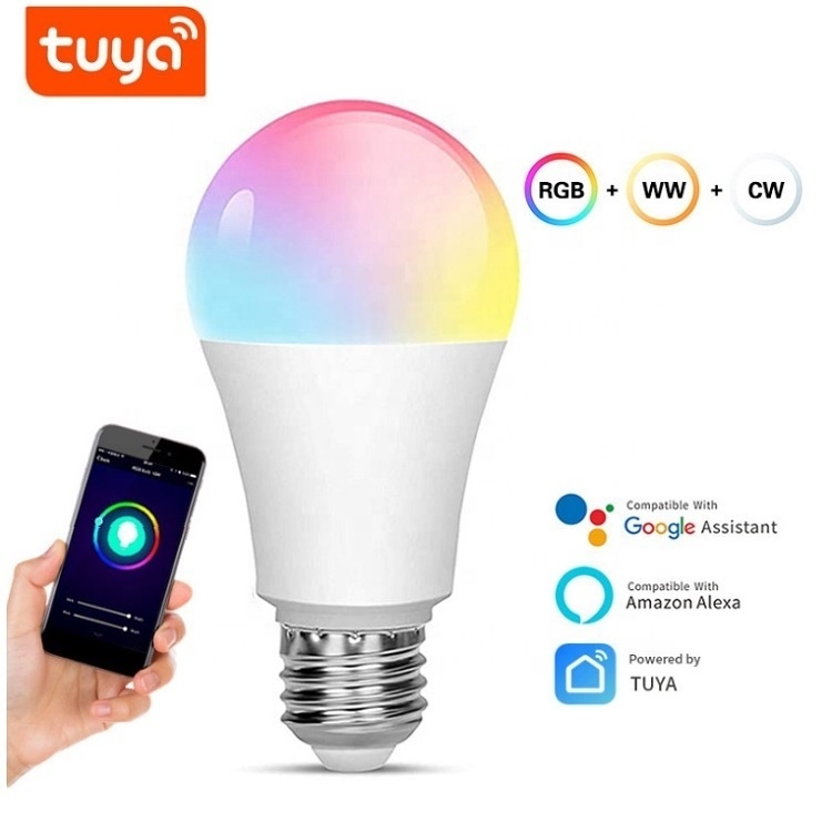 2022 Hot Selling Tuya Google Assistant Alexa Intelligent Phone Control LED Wifi E26 E27 B22 Smart Light Bulb