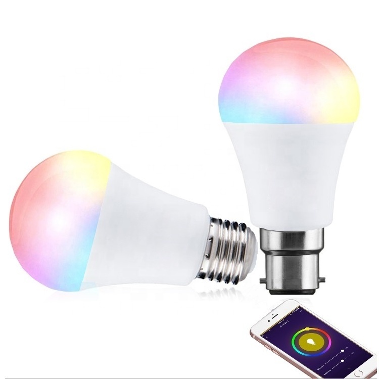 2022 Hot Selling Tuya Google Assistant Alexa Intelligent Phone Control LED Wifi E26 E27 B22 Smart Light Bulb