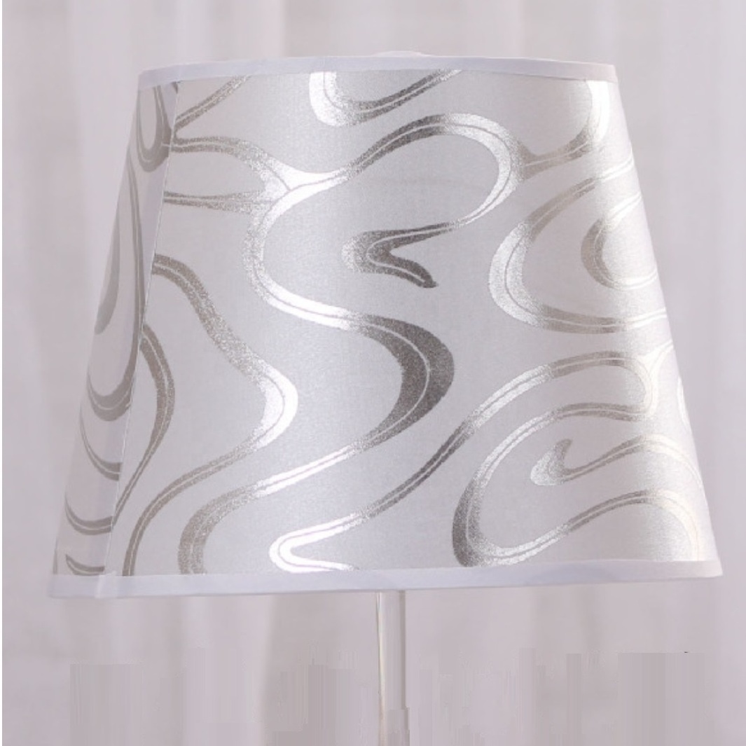 Etch Designer Color Print PVC Drum Silver Gold Ceiling Wall Hanging Lighting Custom Lampshades Frame Covers Lamp Shade Fabric