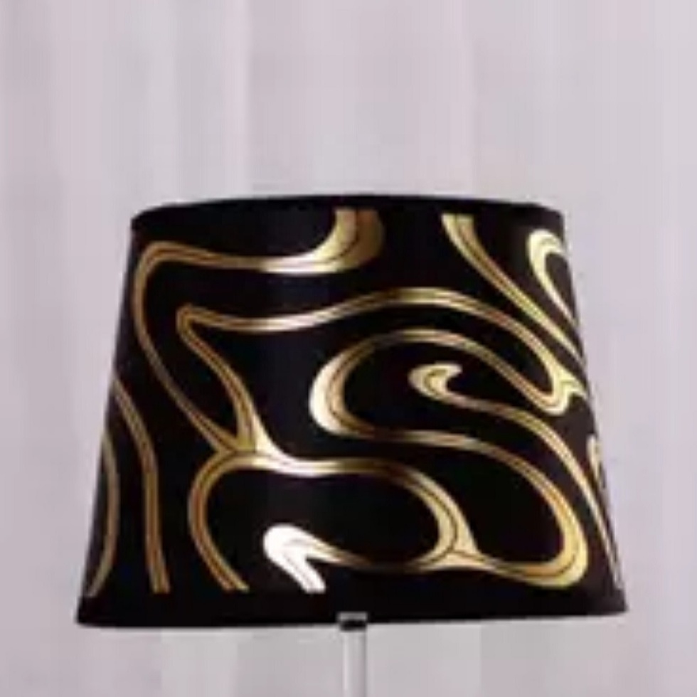 Etch Designer Color Print PVC Drum Silver Gold Ceiling Wall Hanging Lighting Custom Lampshades Frame Covers Lamp Shade Fabric