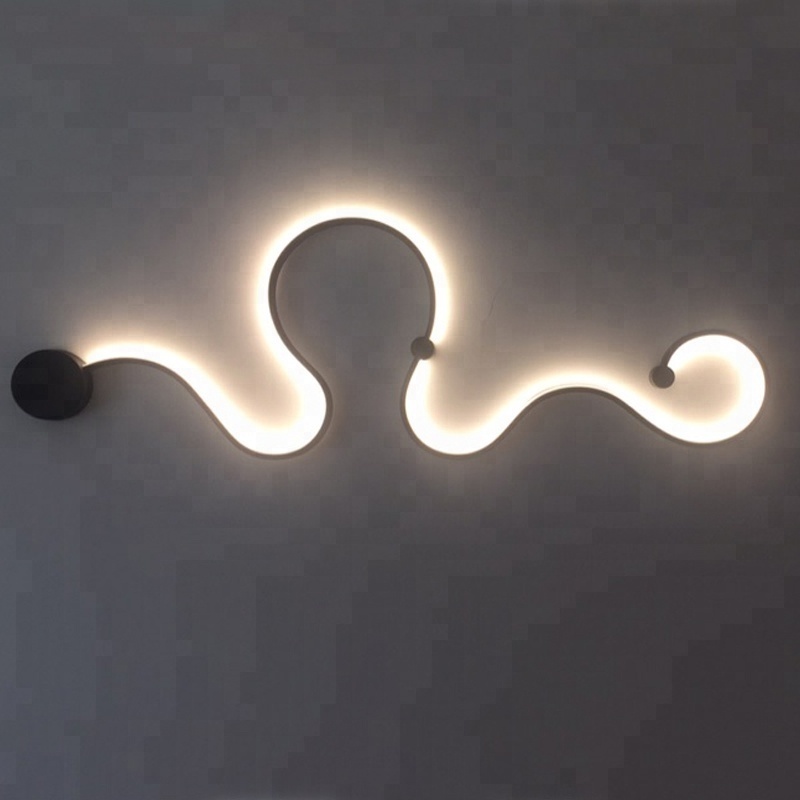 Simple modern snake shaped curve LED decoration LED ceiling lamp electrical wall light fitting