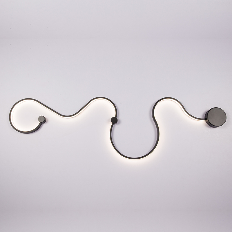 Simple modern snake shaped curve LED decoration LED ceiling lamp electrical wall light fitting