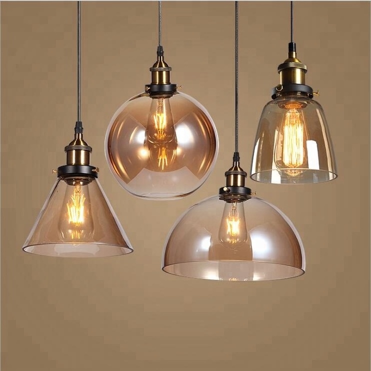 Glass pendant lamp hanging light triangle pendant light for dining room