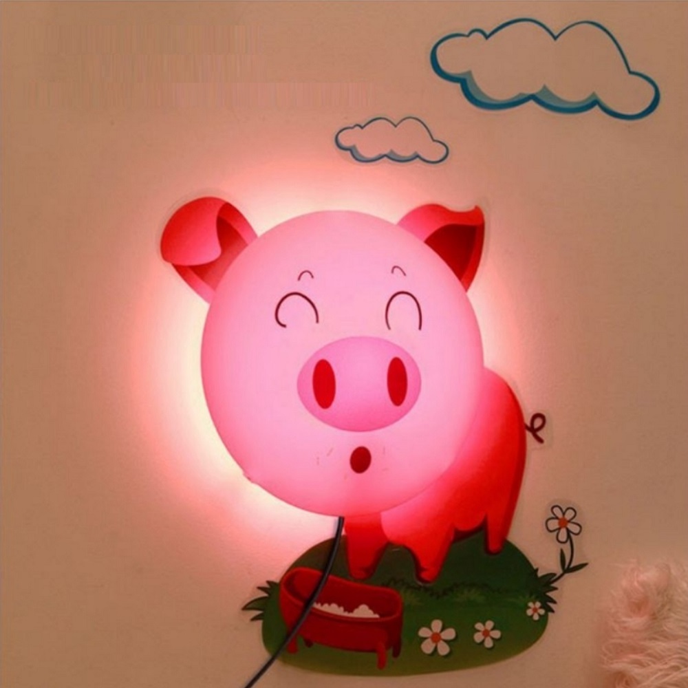 2021 Custom Design Fairy Led Nursery Dog Lamp Wall Stick Decal Set Plug in Cord Kids Bedroom Home Decor 3D Wall Sticker Light