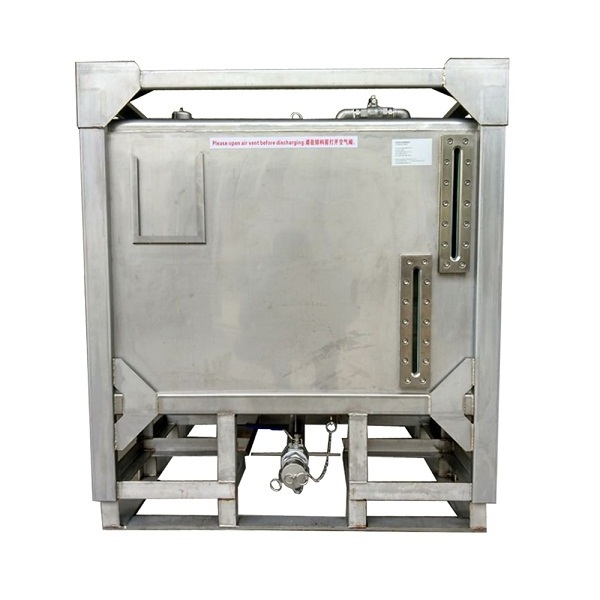 1000L Stainless Steel Chemical Acid Storage IBC Tank Intermediate Bulk Container Cubic Tank For Dangerous Liquid