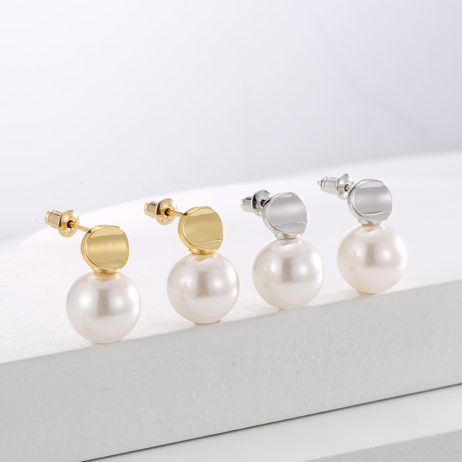 Etelleza Factory Outlet Wholesale High-End French Dangle Earrings Simple Design Pearl Drop Ball Earrings For Women