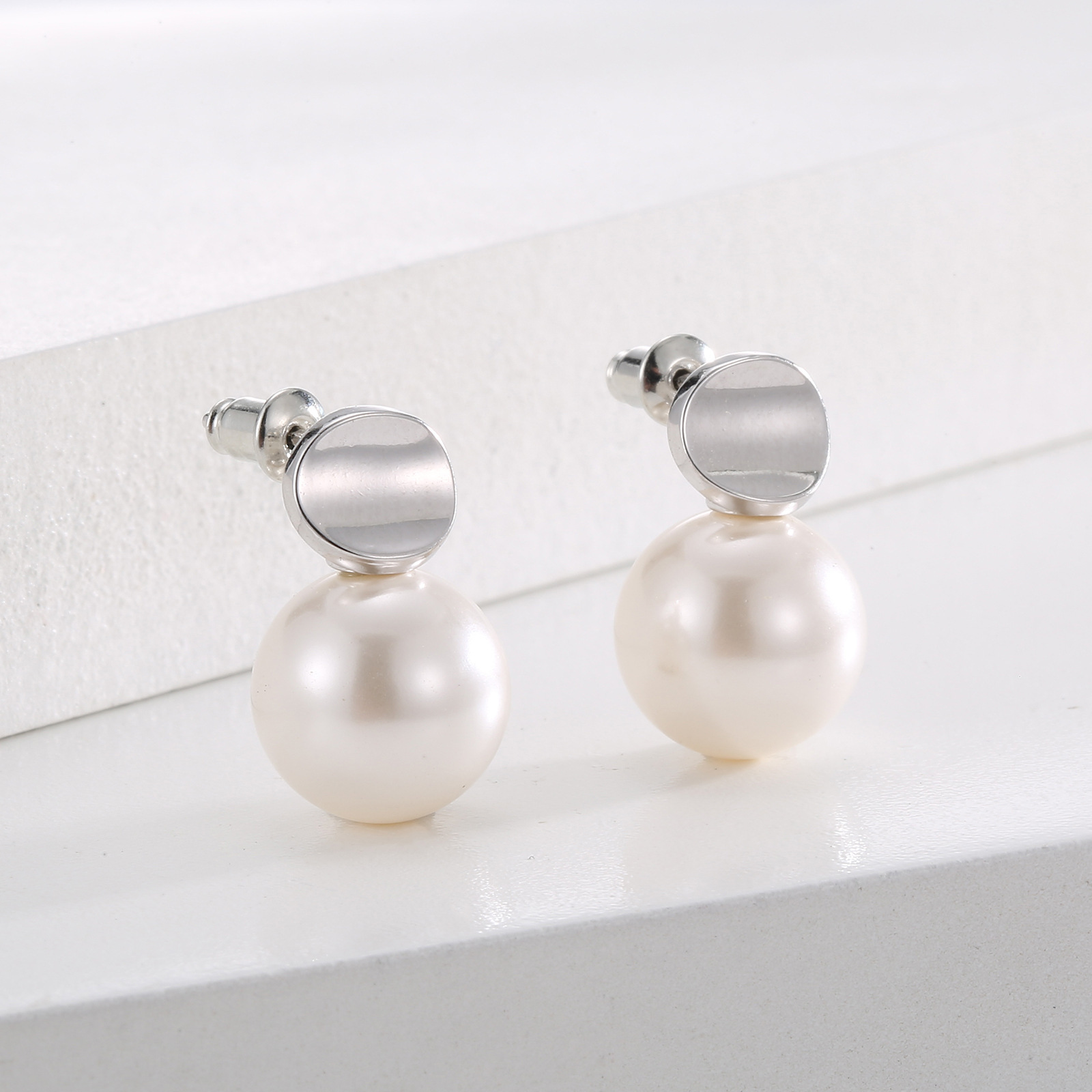 Etelleza Factory Outlet Wholesale High-End French Dangle Earrings Simple Design Pearl Drop Ball Earrings For Women