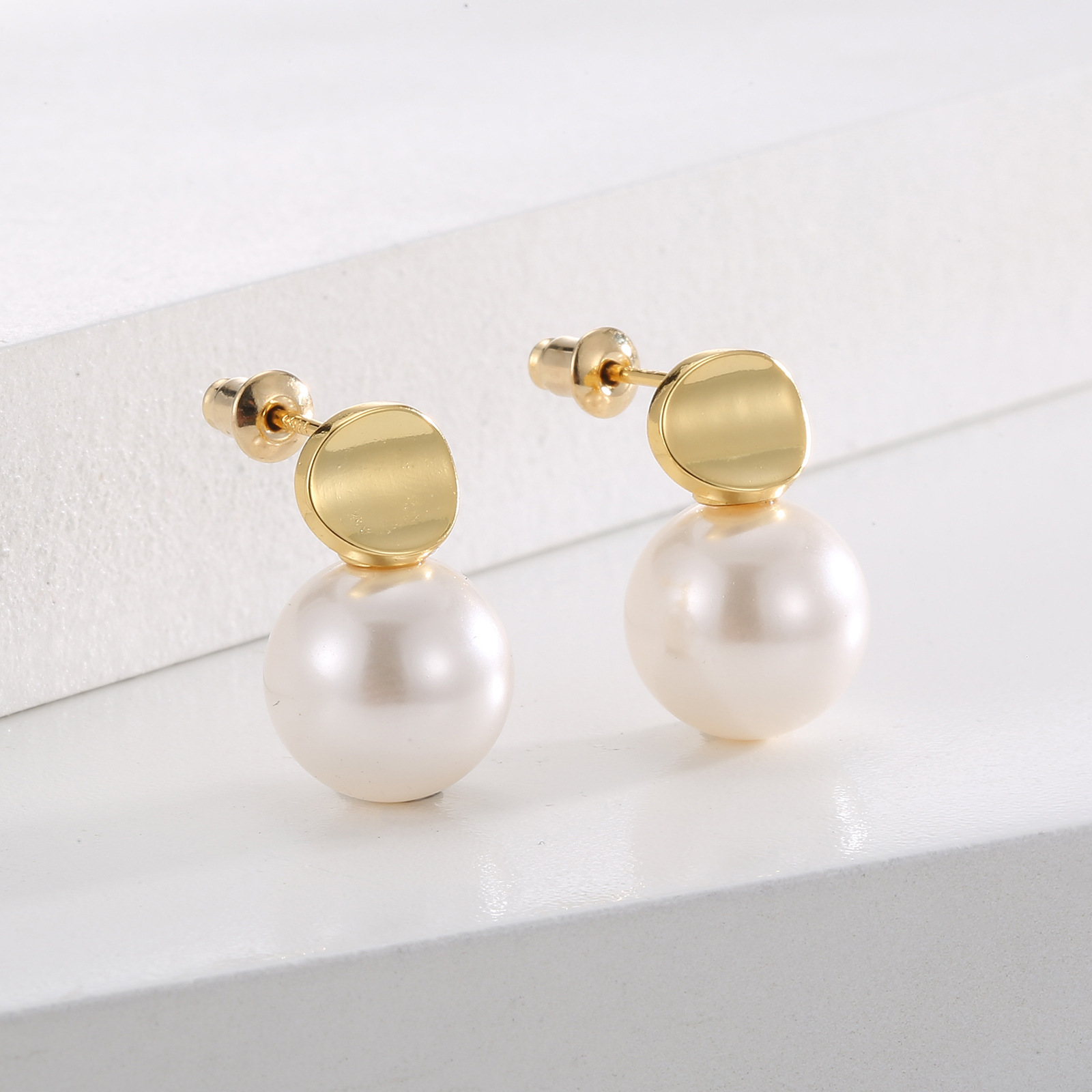 Etelleza Factory Outlet Wholesale High-End French Dangle Earrings Simple Design Pearl Drop Ball Earrings For Women