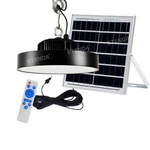 300W 600W Outdoor Remote Control Hanging Solar Warehouse Lights  Led High Bay Lighting Smd Solar Pendant Shed Light