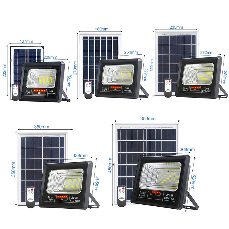 Outdoor Solar projector 50w 100w 200w 300w Waterproof Lighting Marine ABS Solar LED Flood Light 300w