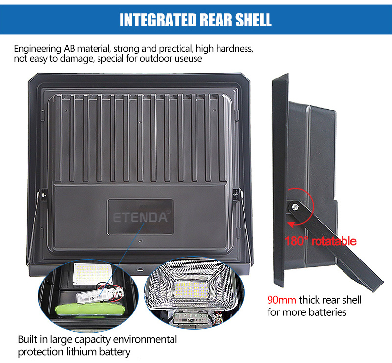 Outdoor Solar projector 50w 100w 200w 300w Waterproof Lighting Marine ABS Solar LED Flood Light 300w