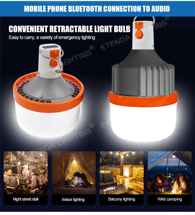 Foldable Camping Home Bombillas Led B22 E27 T Shape Bulbs LED Lamp USB Charging Energy Saving Bulb Light