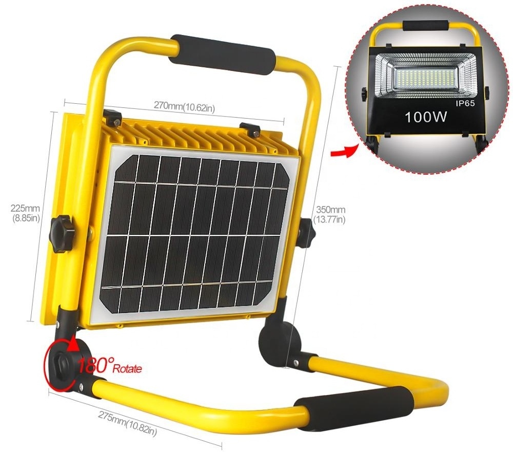 Portable Lamp Led 100 W Camping Solar Lantern Light