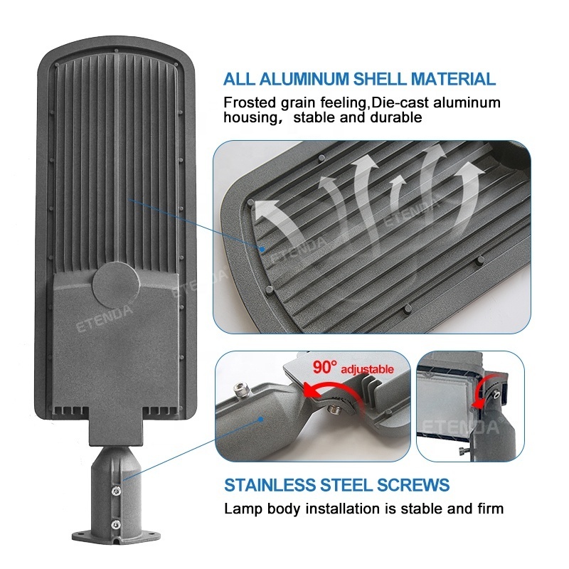 IP65 Die casting aluminium 150w Led Street Light 100LM/W Anti surge 4KV Parking Light Outdoor street lamp