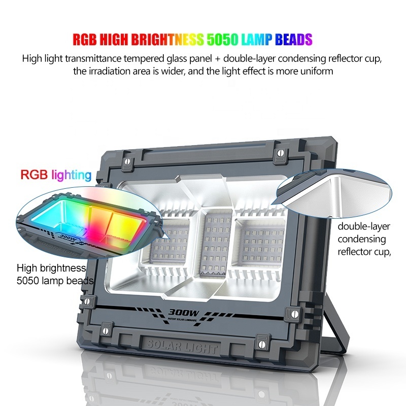 Hot Products 800W Led Floodlight 100w 300w Flood Light Cell Rechargeable Ip67 Rgb Solar Floodlights