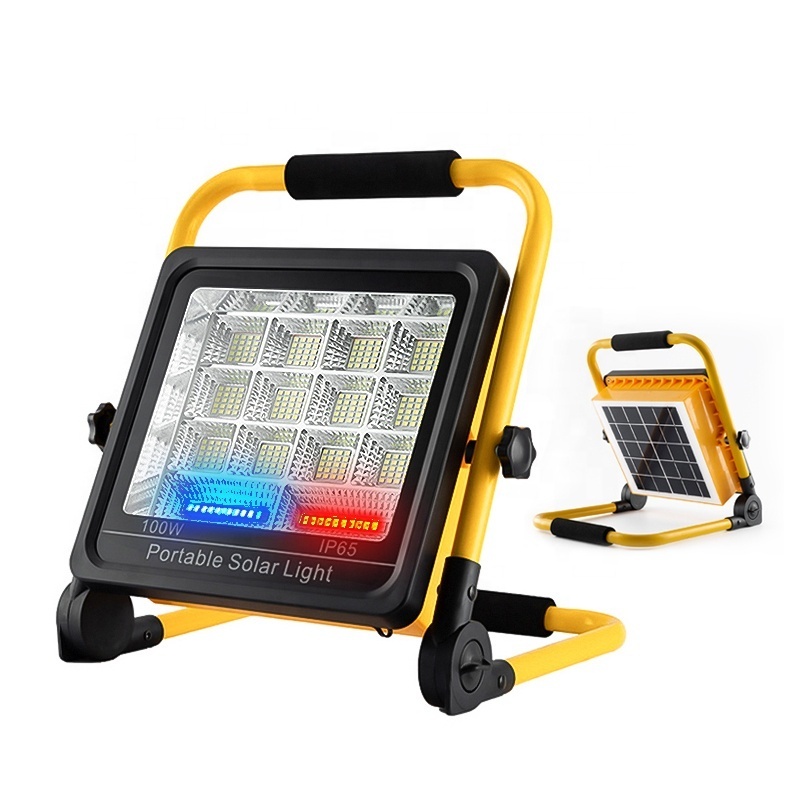 IP65 outdoor solar rechargeable light 50W 100W portable solar camping light