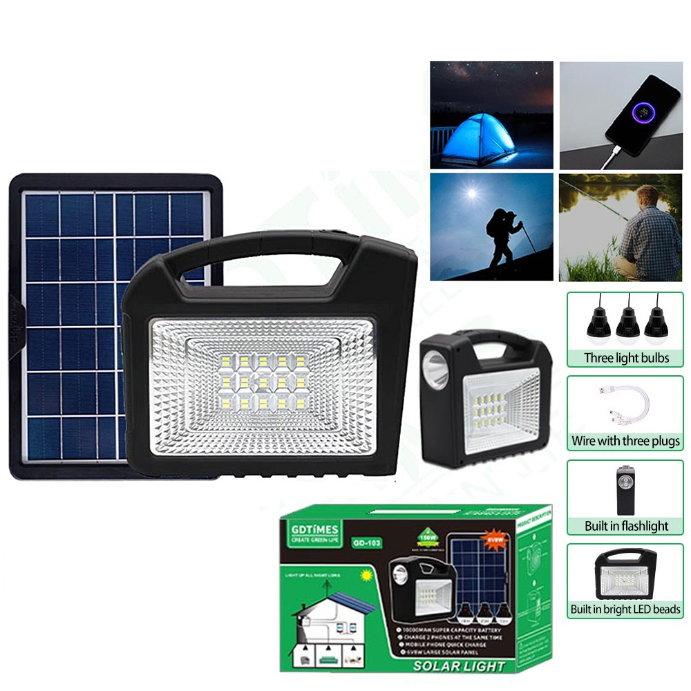 6000mah Mini Solar Lighting Kit Lithium Batteries Portable Solar Energy System Generator With Fm/Btooth For House