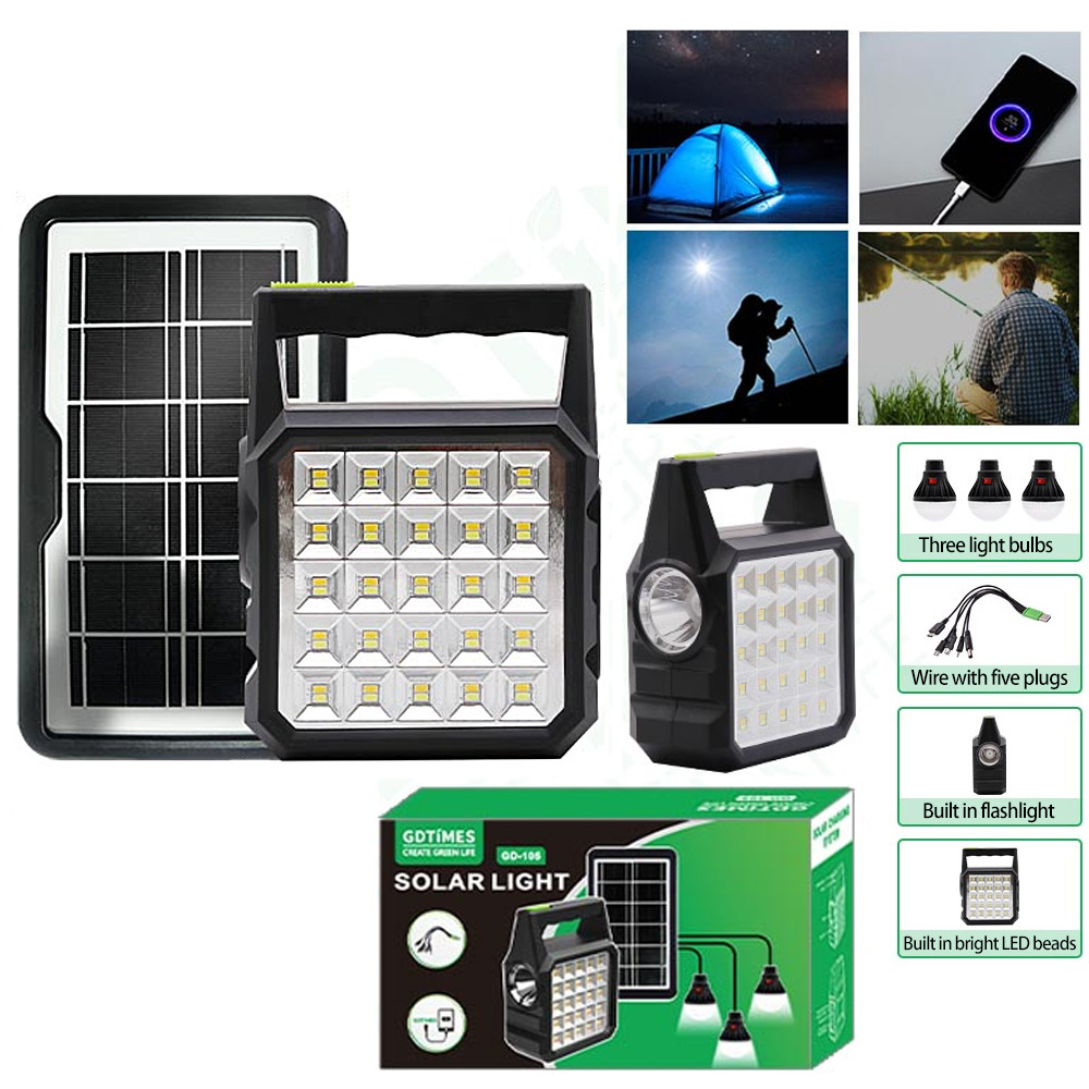 6000mah Mini Solar Lighting Kit Lithium Batteries Portable Solar Energy System Generator With Fm/Btooth For House