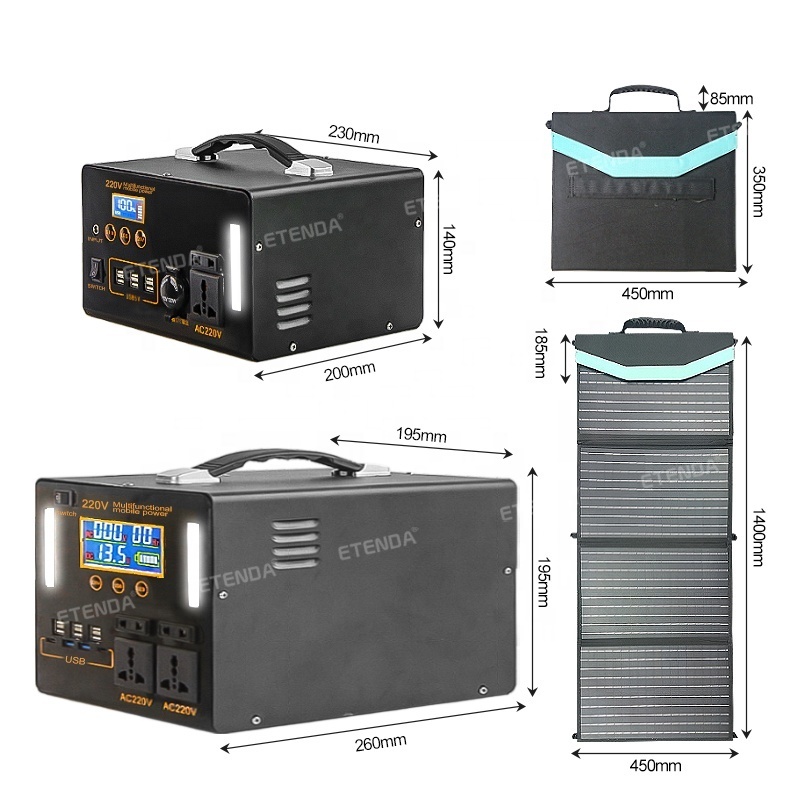 Charge battery Lithium Battery DV AC USB 800WH 1000WH Portable Solar Generator 2000W For Home Outdoor Camping