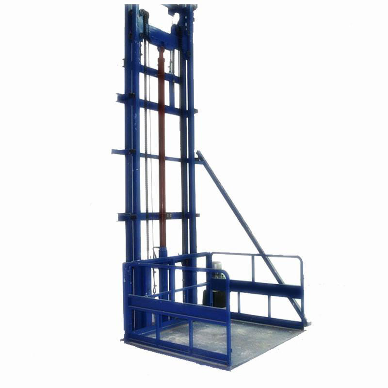 Warehouse Fixed Guide Rail Cargo Lift Small Indoor Industrial Hydraulic Chain Freight Elevators Lift