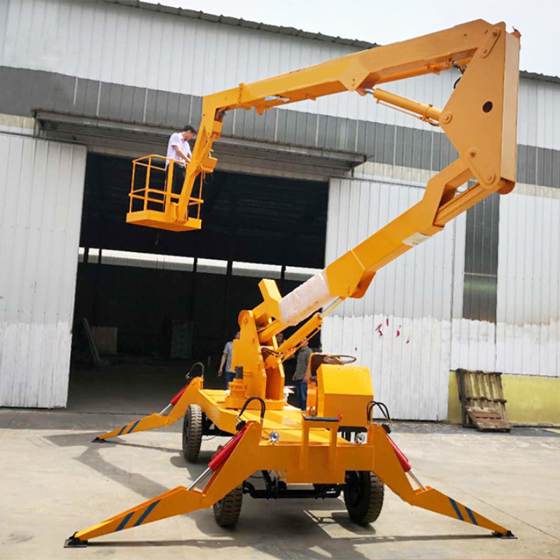 10-16m hydraulic mini towable trailer type mounted spider lift cherry picker for sale