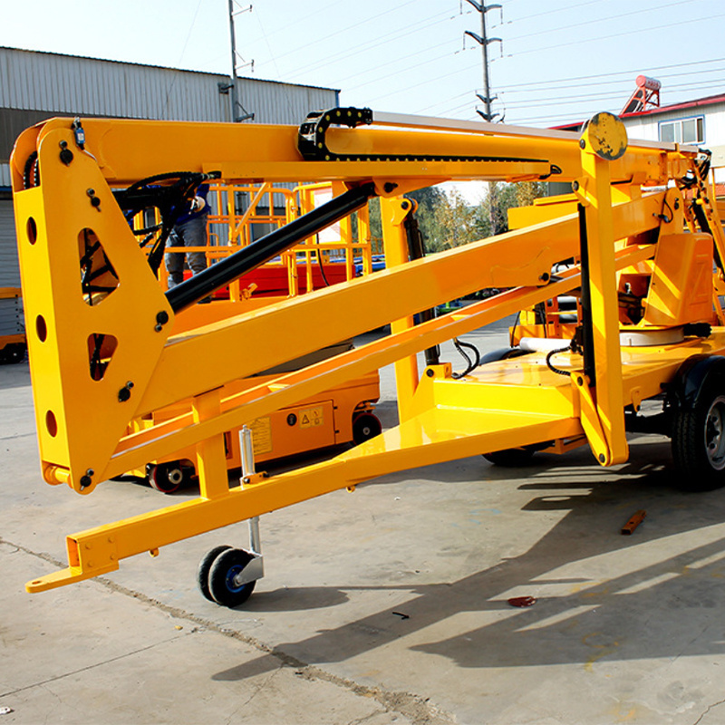 10-16m hydraulic mini towable trailer type mounted spider lift cherry picker for sale