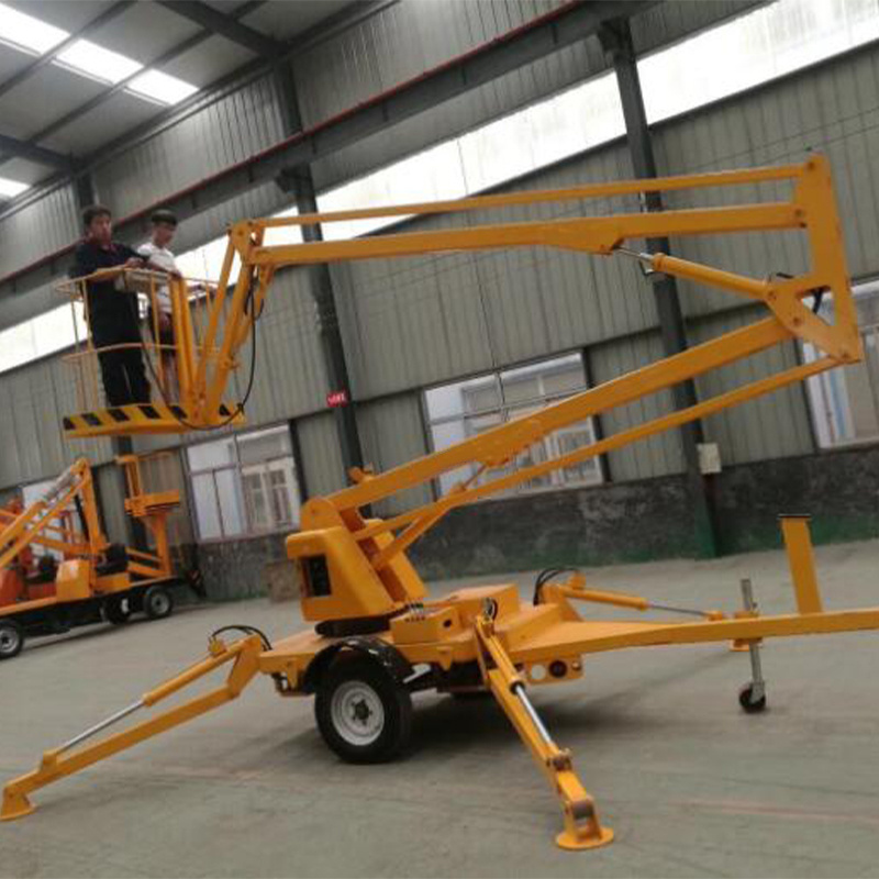 10-16m hydraulic mini towable trailer type mounted spider lift cherry picker for sale