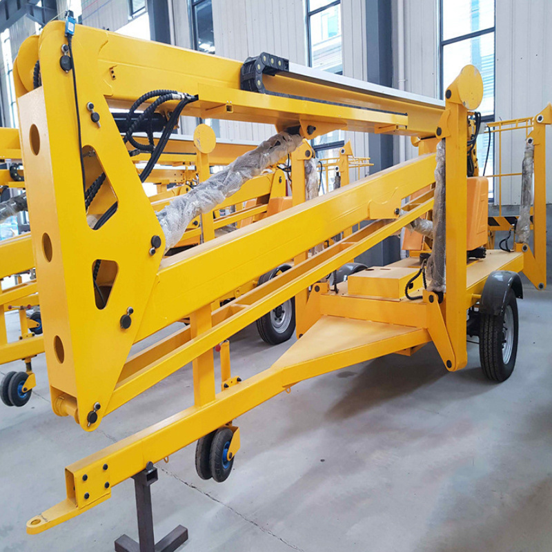 Made in china 10m-18m mobile trailer boom lifter towable articulated cherry picker