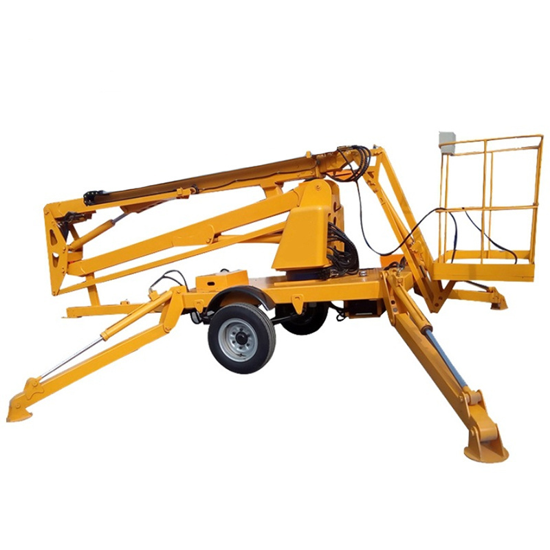 Made in china 10m-18m mobile trailer boom lifter towable articulated cherry picker