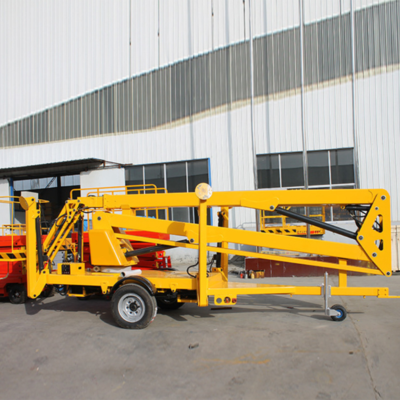 Made in china 10m-18m mobile trailer boom lifter towable articulated cherry picker