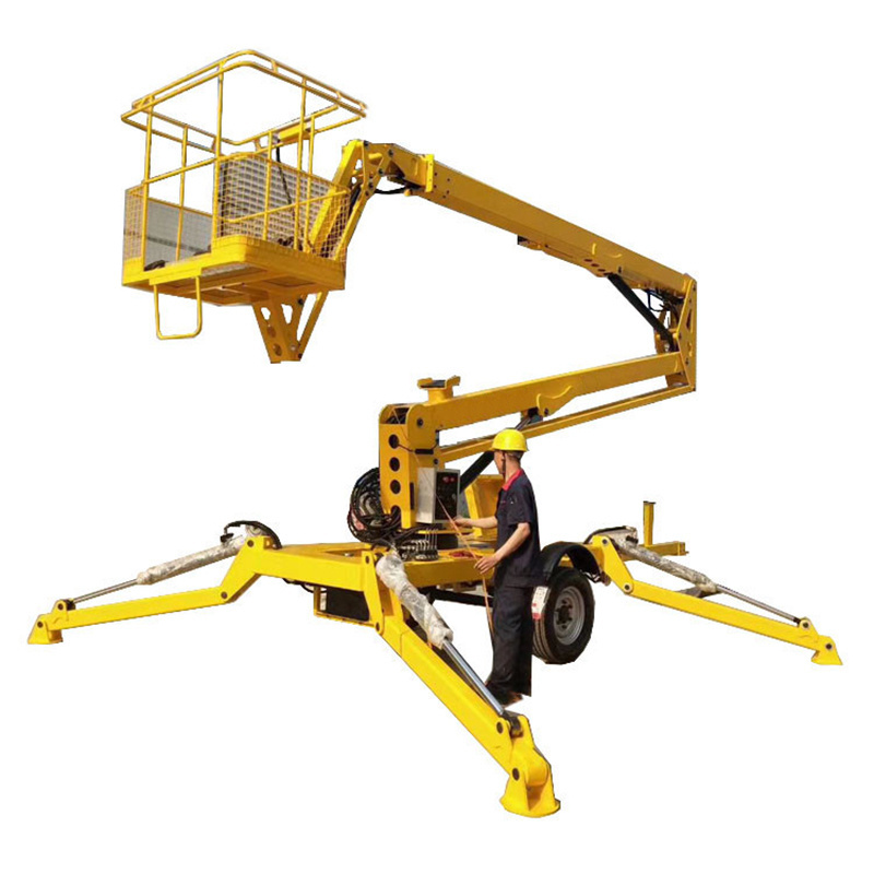 10-16m hydraulic mini towable trailer type mounted spider lift cherry picker for sale