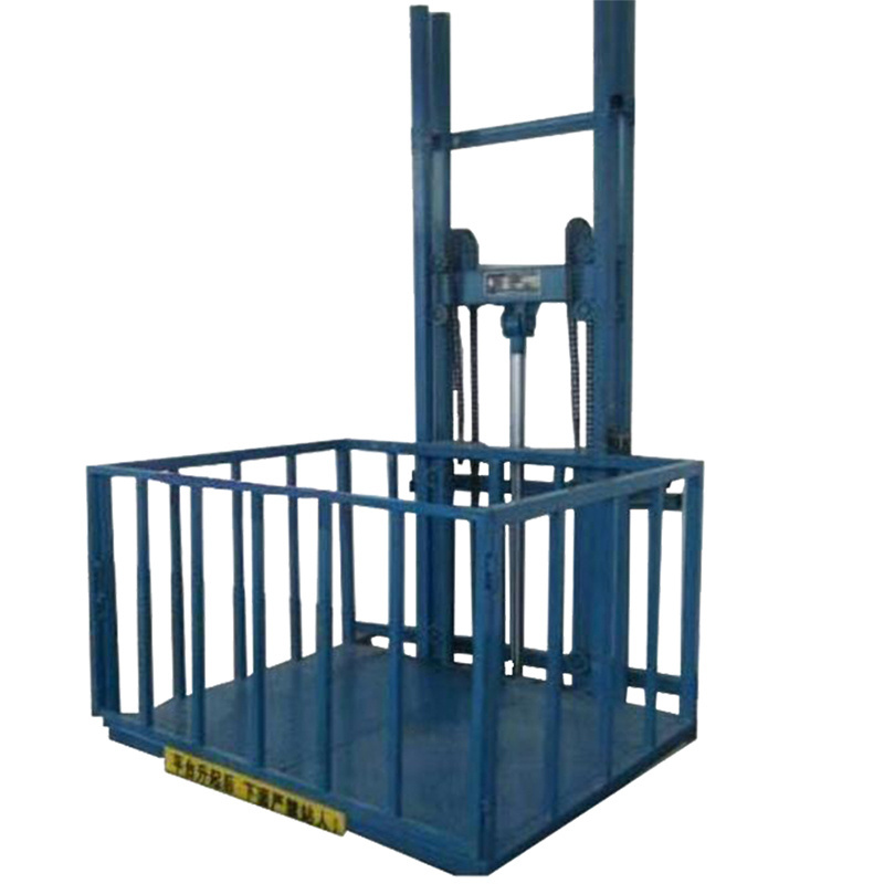 Warehouse Fixed Guide Rail Cargo Lift Small Indoor Industrial Hydraulic Chain Freight Elevators Lift