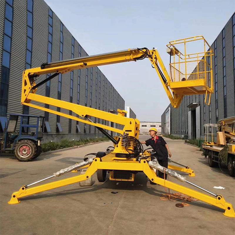 Made in china 10m-18m mobile trailer boom lifter towable articulated cherry picker