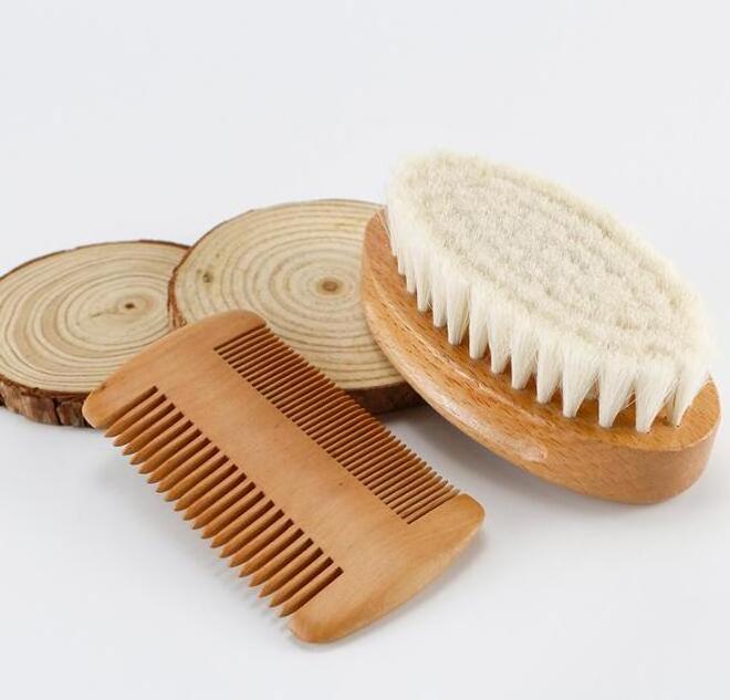 Natural Baby Hair Comb Eco-friendly Wooden Handle Baby Hair Brush Soft Goat Bristle Hair Brush