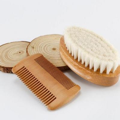 Natural Baby Hair Comb Eco-friendly Wooden Handle Baby Hair Brush Soft Goat Bristle Hair Brush