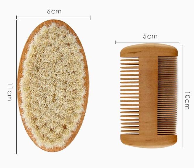 Natural Baby Hair Comb Eco-friendly Wooden Handle Baby Hair Brush Soft Goat Bristle Hair Brush