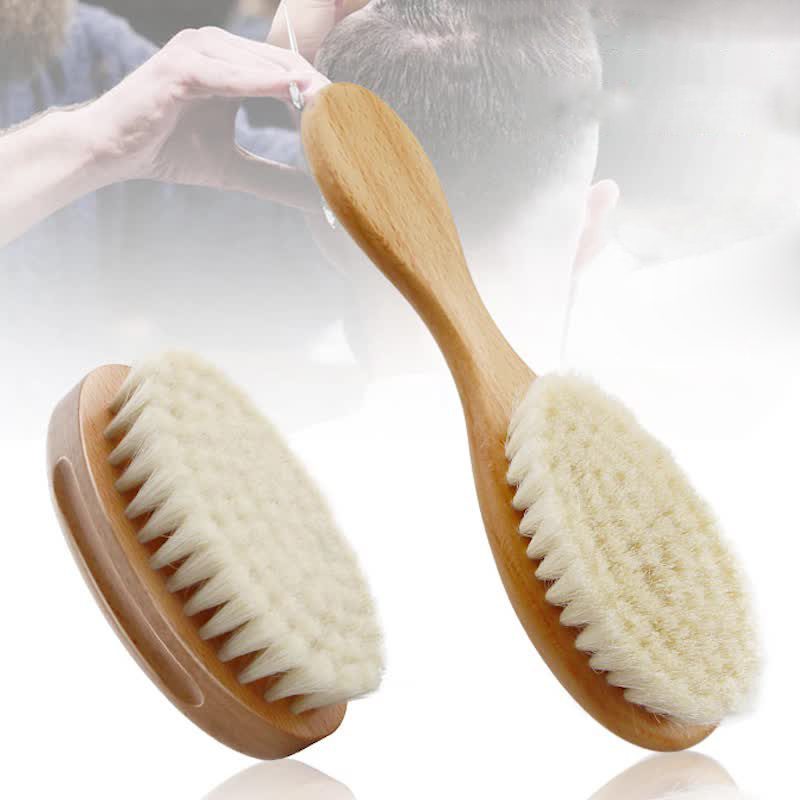 Natural Baby Hair Comb Eco-friendly Wooden Handle Baby Hair Brush Soft Goat Bristle Hair Brush