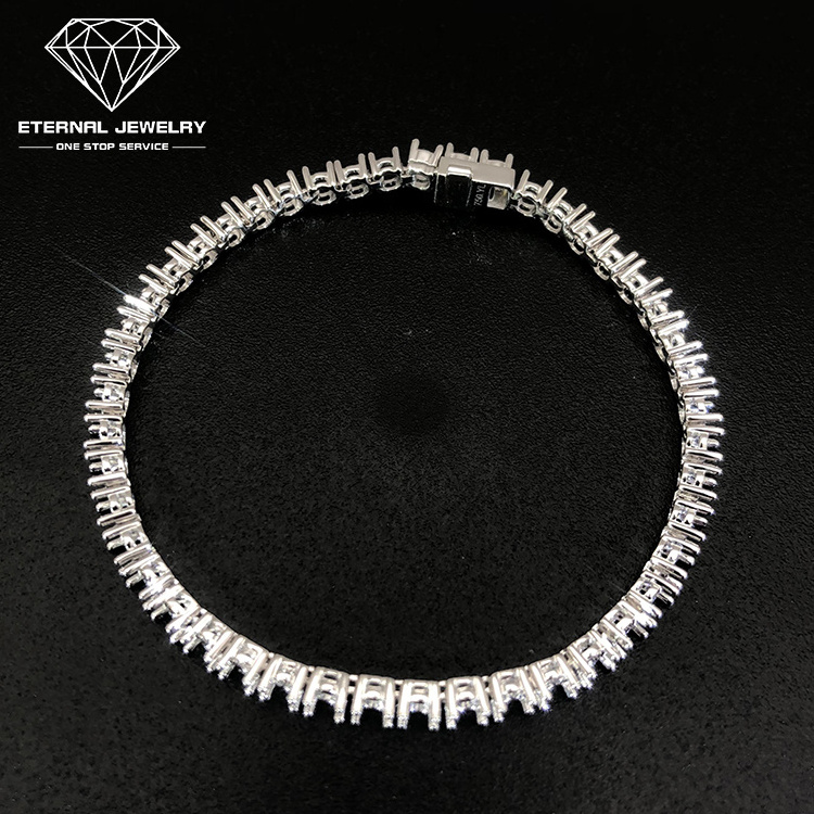 Factory Custom 6-24inch Real S925 Silver 9k 10k 14k 18k Gold 3mm - 6mm Tennis Bracelet Chain Mounting Settings Empty Necklace