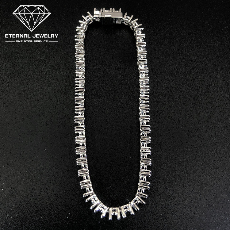 Factory Custom 6-24inch Real S925 Silver 9k 10k 14k 18k Gold 3mm - 6mm Tennis Bracelet Chain Mounting Settings Empty Necklace