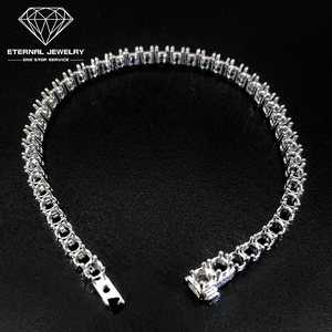 Factory Custom 6-24inch Real S925 Silver 9k 10k 14k 18k Gold 3mm - 6mm Tennis Bracelet Chain Mounting Settings Empty Necklace