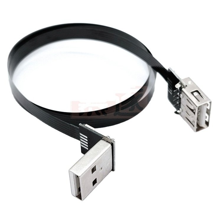 Flex Thin Flat FPC FPV USB 2.0 Data Extension  Cable 180 degree angle USB data charging Cord