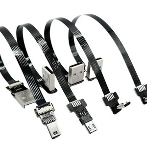 Flex Thin Flat FPC FPV USB 2.0 Data Extension  Cable 180 degree angle USB data charging Cord