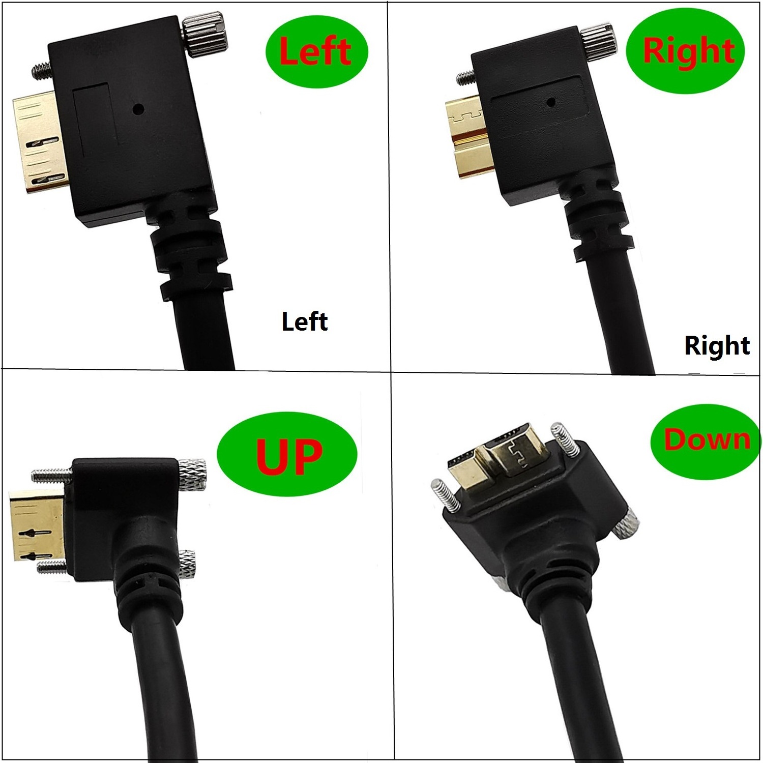 USB 3.0 A Male to Micro B Male  with optional Screw Locking Cable 5m