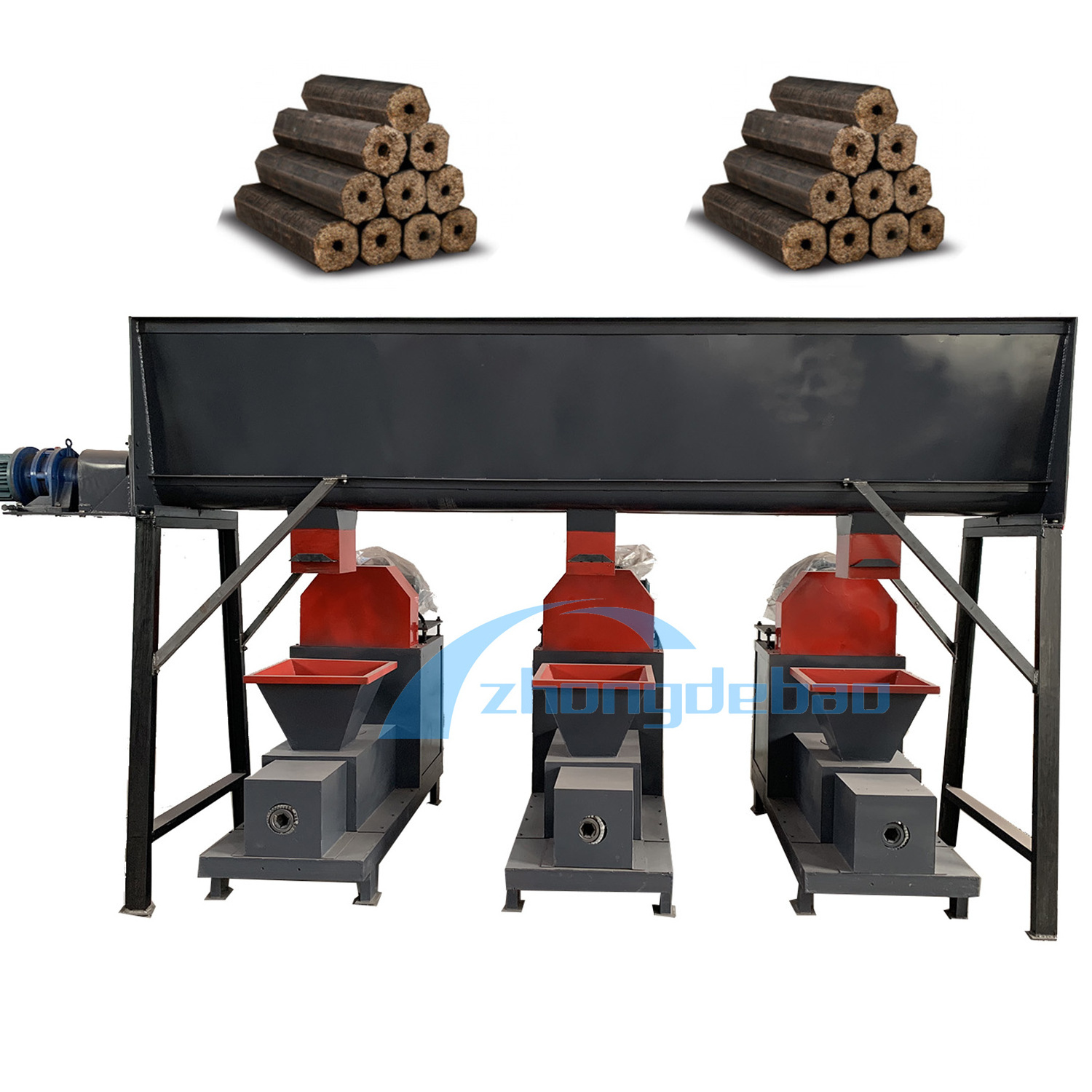 Smokeless corn cobs chicken manure compact powder extruder wood sawdust charcoal briquette machine for heating