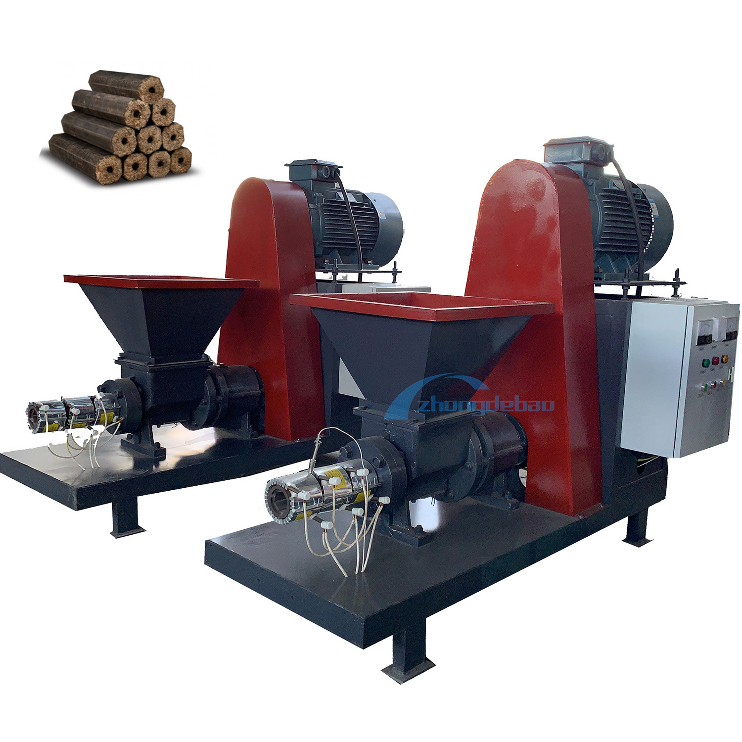 Smokeless corn cobs chicken manure compact powder extruder wood sawdust charcoal briquette machine for heating