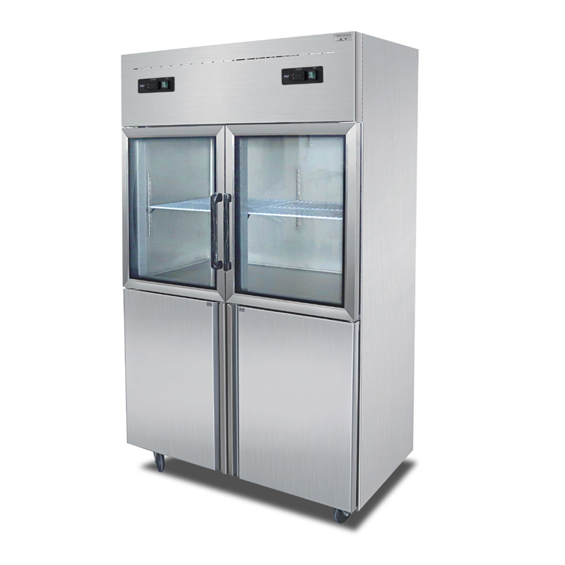 Commercial 4 Doors Upright Freezer Fridge 900L Vertical Cooler Refrigerator