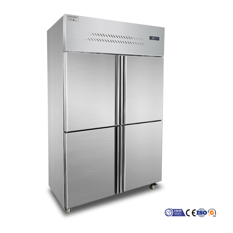 Kitchen 4 Doors Upright Cooler Refrigerator Restaurant 900L Vertical Cooler Refrigerator Fridge